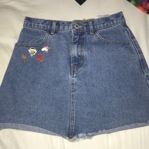 Brandy Melville jean skirt w cute pins